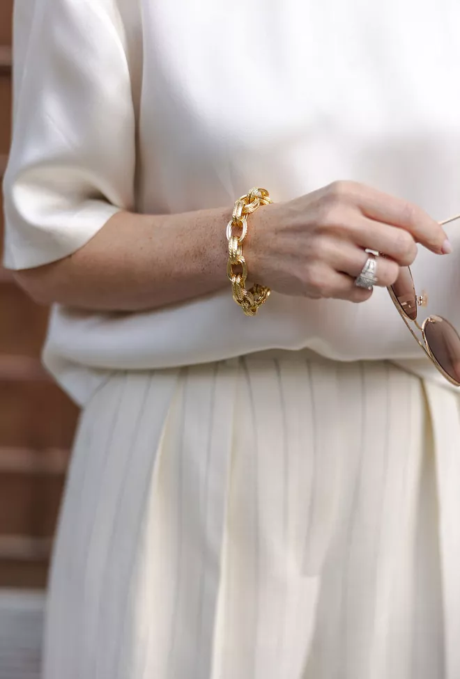 ANINE BING double chain bracelet Gold armbånd 2