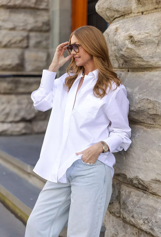 Dagmar Asymmetric Shirt White skjorte 2