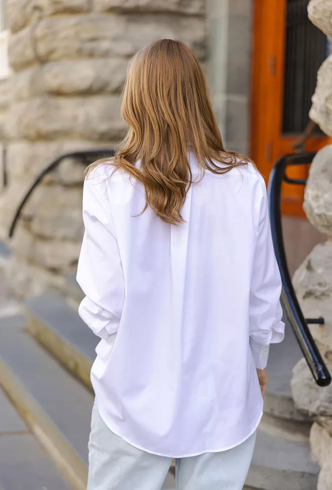 Dagmar Asymmetric Shirt White skjorte 4