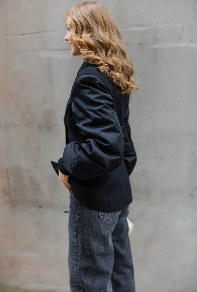 ganni bonded crepe mix jacket sort 4 jakke