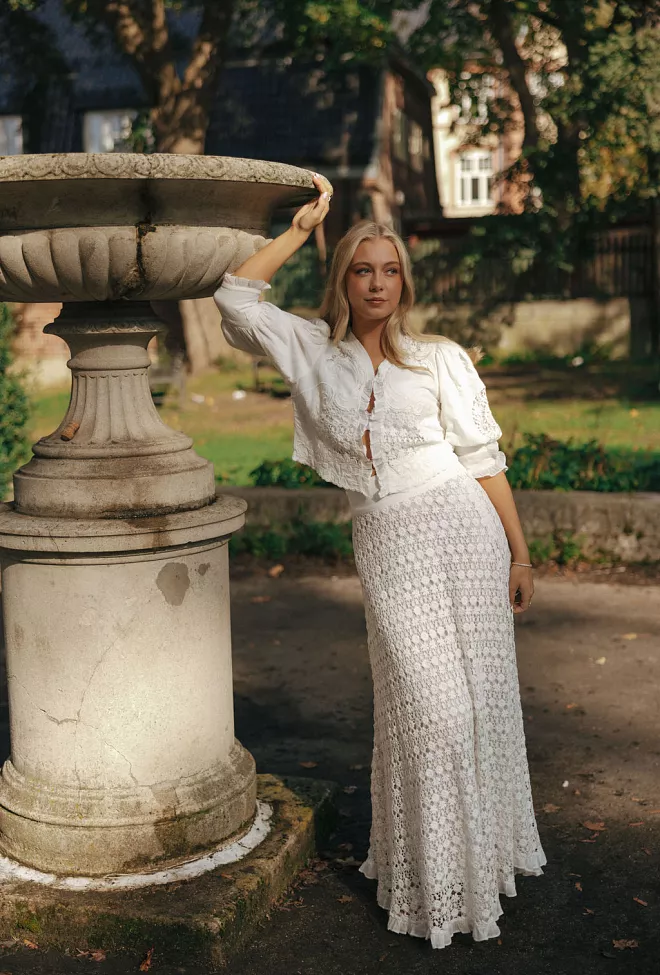 byTiMo Linen Maxi Skirt Off White skjørt 2