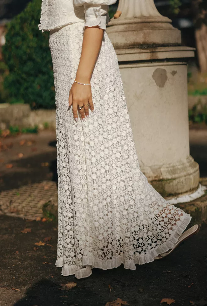 byTiMo Linen Maxi Skirt Off White skjørt 3