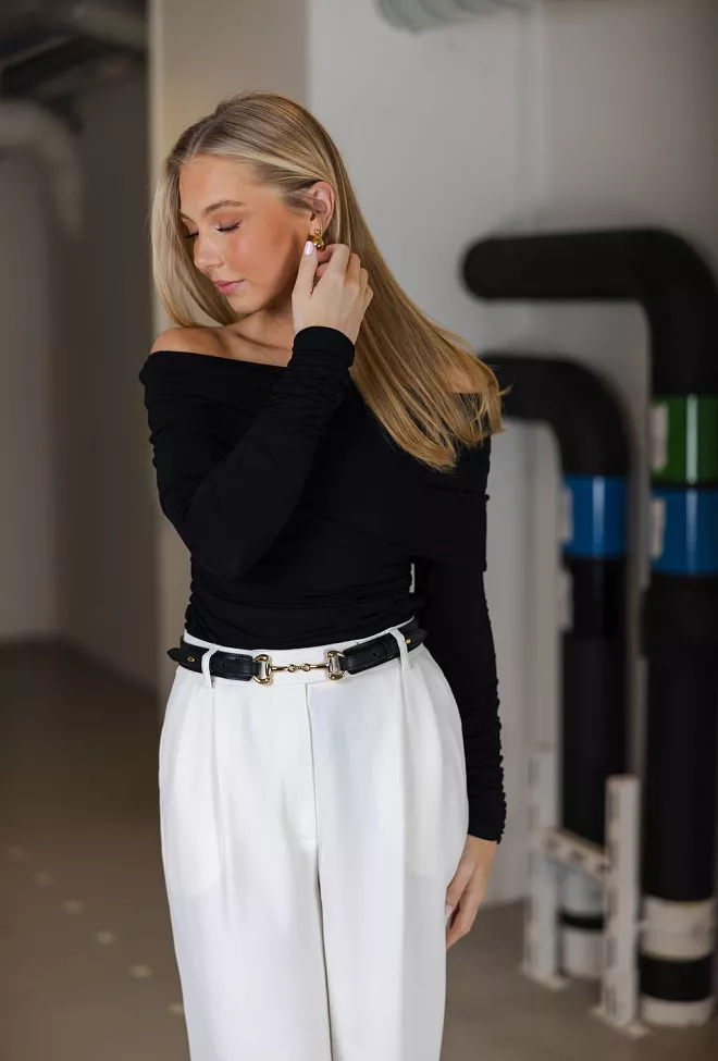 Andiata Gadia Leather Belt Black Golden Details belte 2