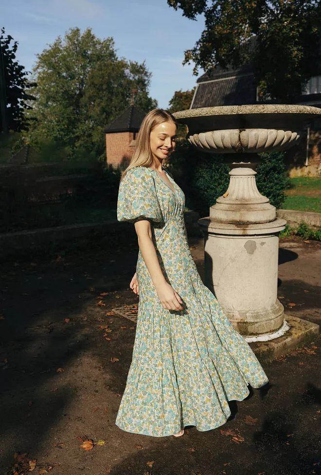 byTimo Cotton Party Maxi Dress Anemone kjole 7