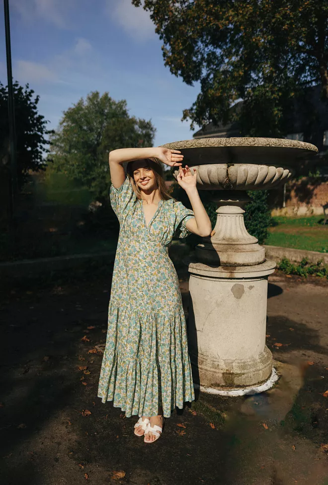 byTimo Cotton Party Maxi Dress Anemone kjole 3