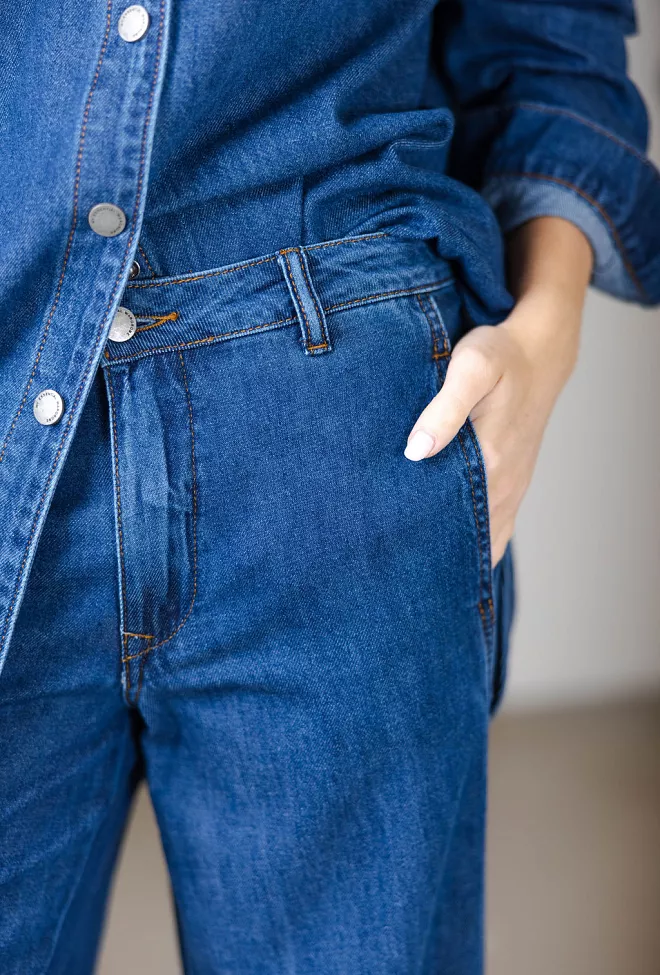 My essential wardrobe Hilma MW 171 Wide Pant Medium Blue Wash jeans 7