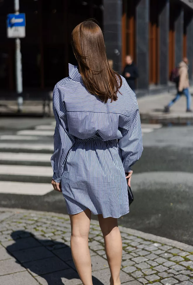 Carma Collection Mathilde Shirt Dress Blue Striped kjole 6