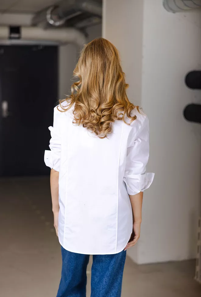 Dagmar Poplin Shirt White skjorte 4