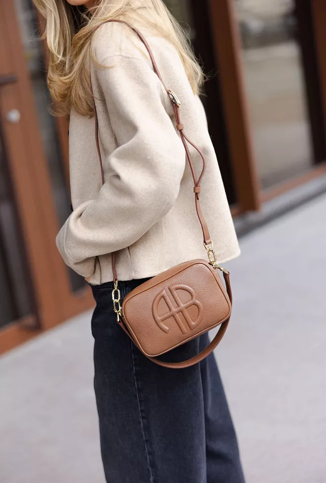 Anine Bing Lili Bag Cognac Pebbled skulderveske 10