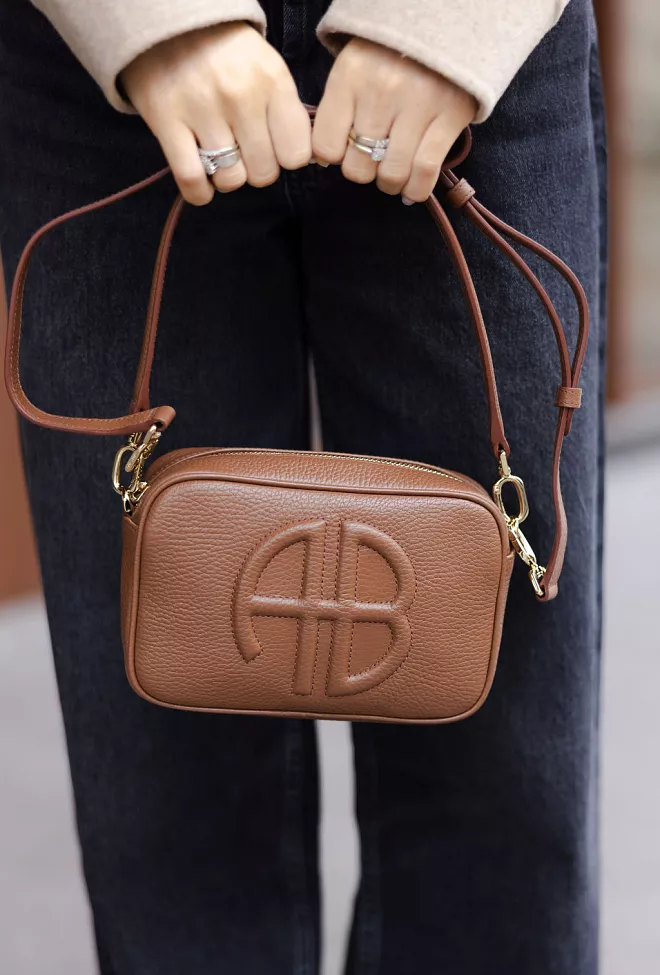 Anine Bing Lili Bag Cognac Pebbled skulderveske 9