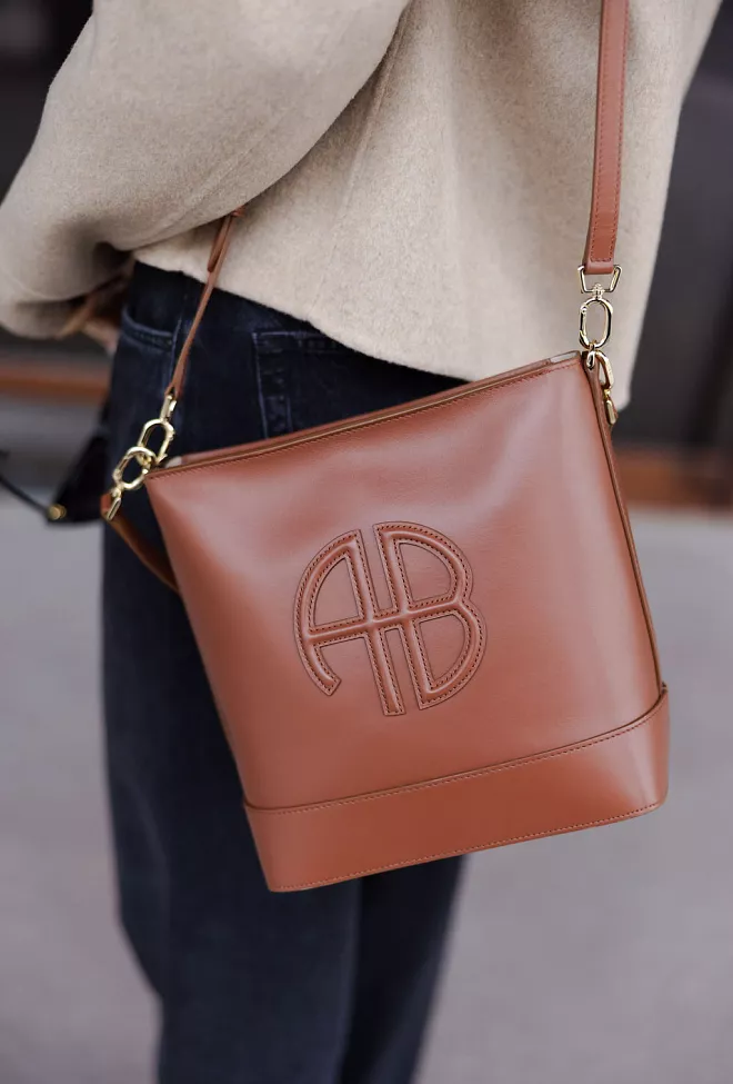 Anine bing Lili Bucket Bag Cognac veske