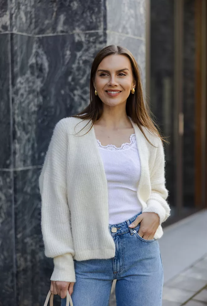 American Vintage East Cardigan Mother Of Pearl Melange cardigan