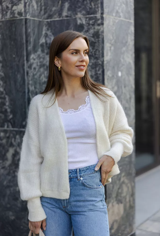 American Vintage East Cardigan Mother Of Pearl Melange cardigan 5
