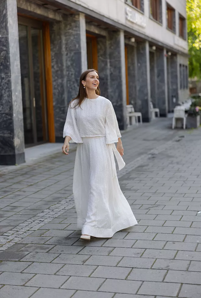 Confettibird Extraordinary Long Sequin Skirt Offwhite skjørt 8 