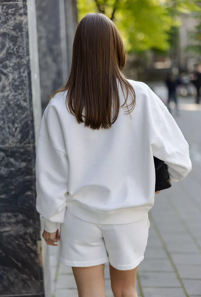 Anine Bing Miles Sweatshirt Framed Monogram Off White collegegenser 4