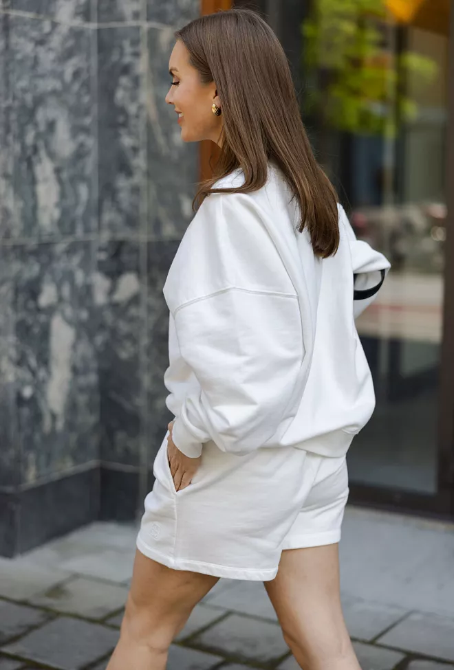 Anine Bing Kam Short Framed Monogram Off White shorts 6
