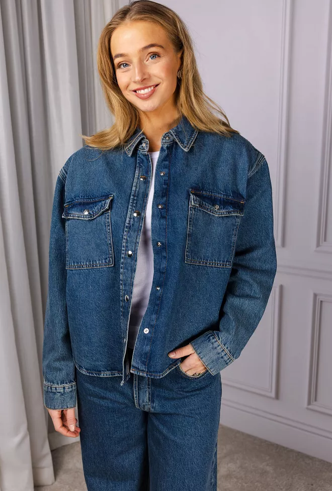 Anine bing Paxton Shirt Sea Blue denimskjorte