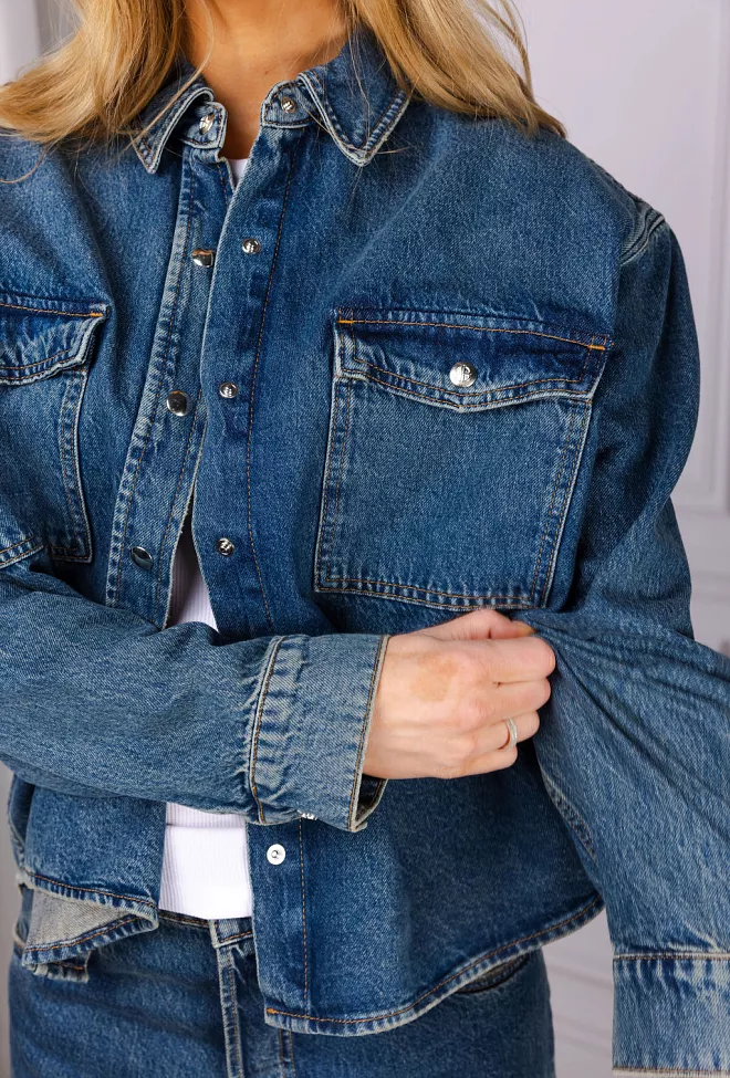Anine bing Paxton Shirt Sea Blue denimskjorte 2