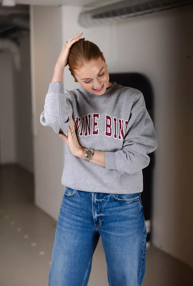 Anine Bing Spencer Sweatshirt Anine Bing Medium Heather Grey collegegenser 6