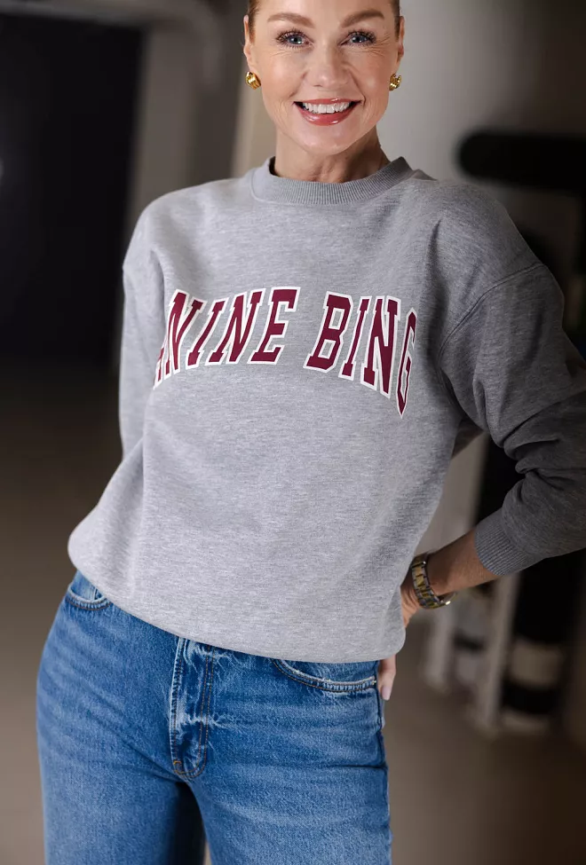 Anine Bing Spencer Sweatshirt Anine Bing Medium Heather Grey collegegenser 2