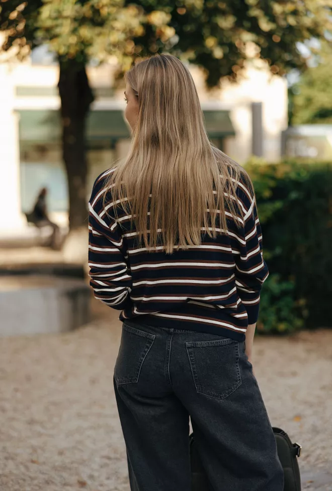 Pia Tjelta ros sweater genser striper 4