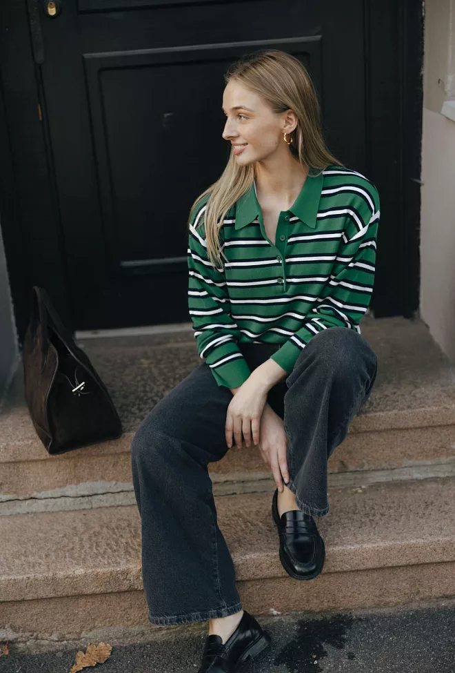 Pia Tjelta ros sweater genser striper 5