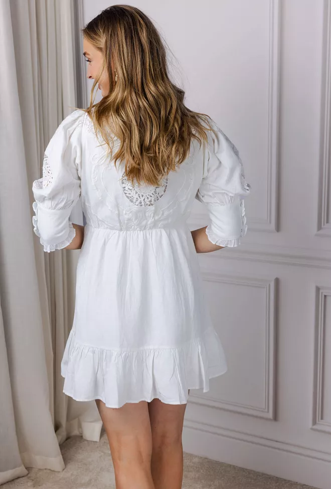 byTiMo Linen Mini Dress Off White minikjole linkjole 7