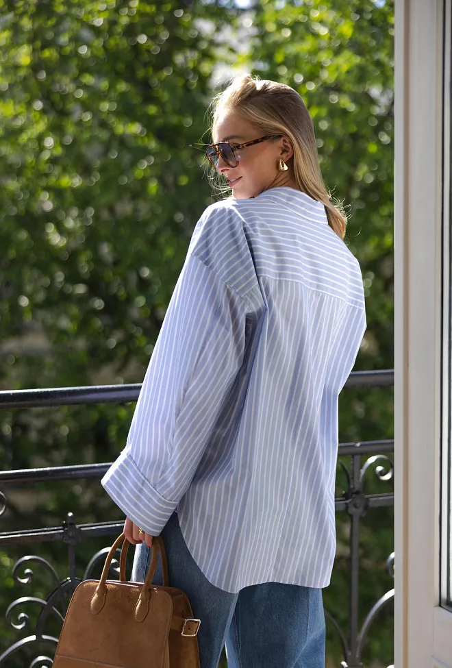 Munthe Lynne Top Light Blue skjorte 5