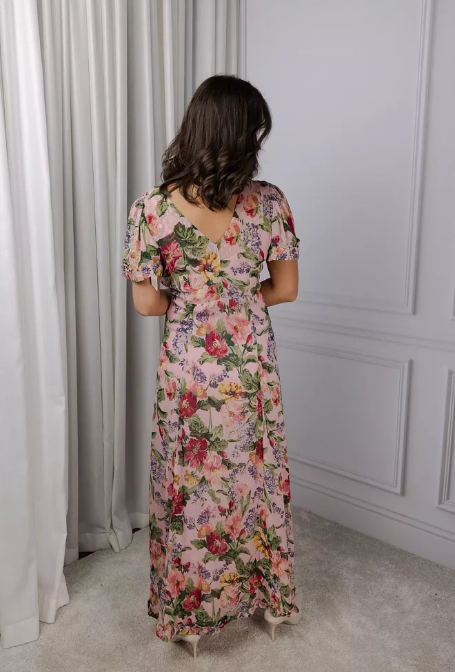 byTIMo Dotted Georgette Maxi Dress Pink Blossom kjole 6