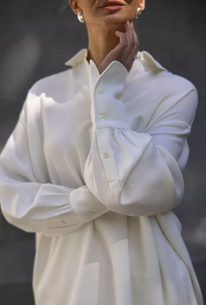 Anine Bing Lake Pullover Shirt Ivory skjorte 4