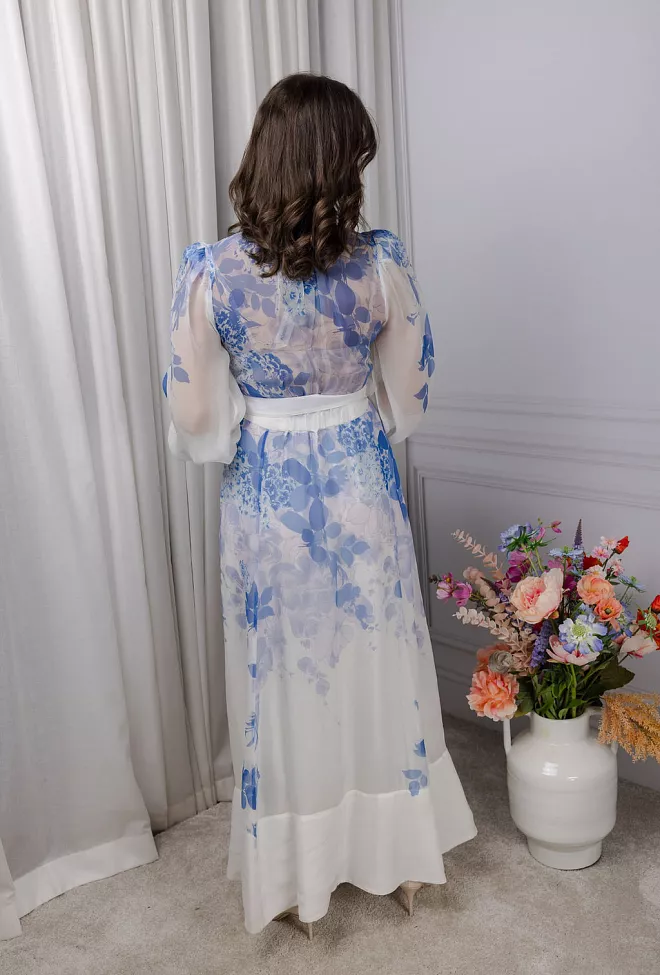 byTiMo Organza Belt Dress Skylight maxikjole 5