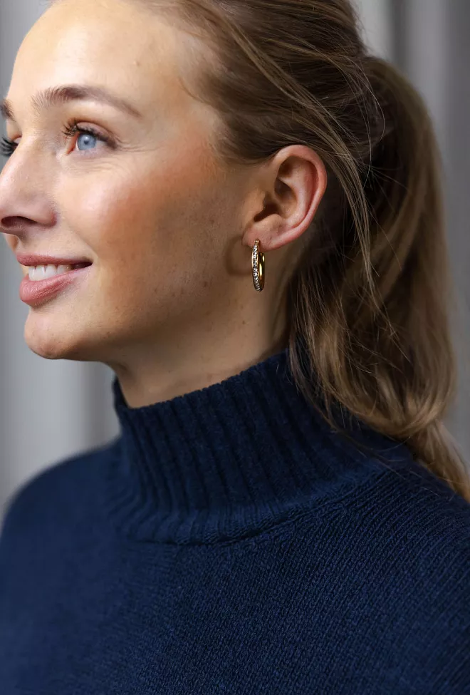 HiiL Studio Jewelry Sparkling Hoops Gold 25mm 2