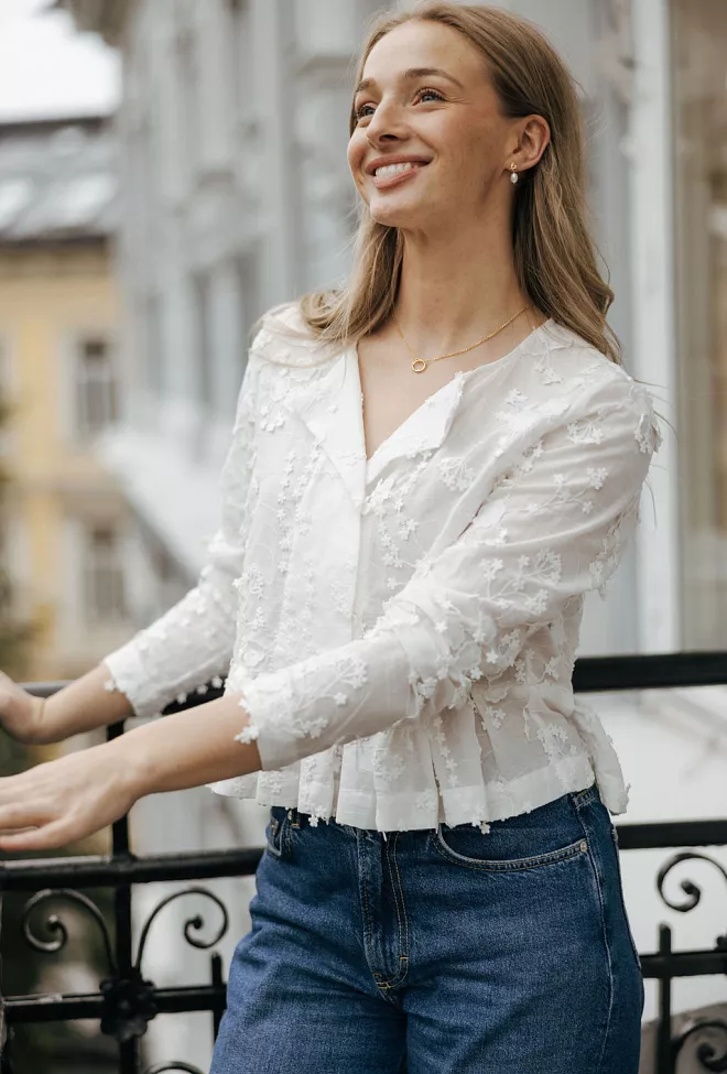 Munthe Fridoline Blouse Ivory blondebluse 2