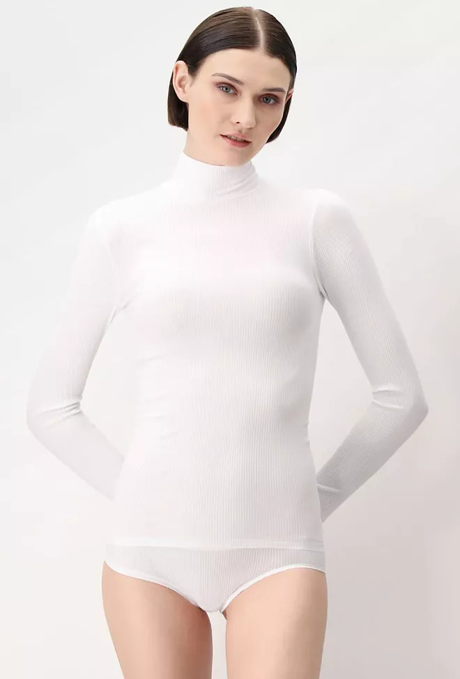 Oroblu PL Modal Low Turtleneck Rib White pologenser