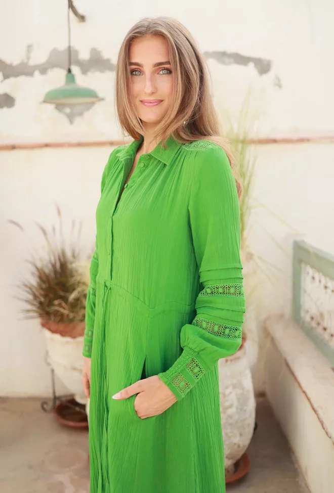 Nectar Lotus Dress Goddess Green maxikjole 5