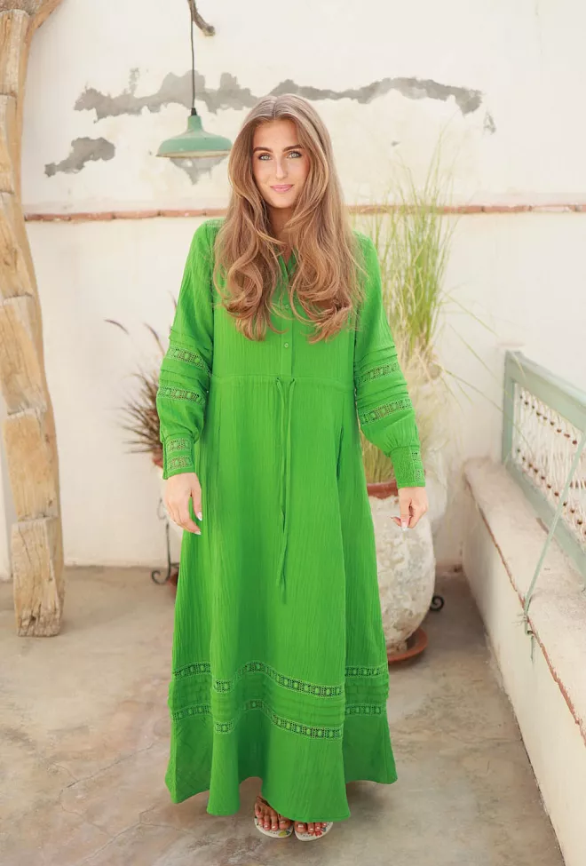 Nectar Lotus Dress Goddess Green maxikjole 9