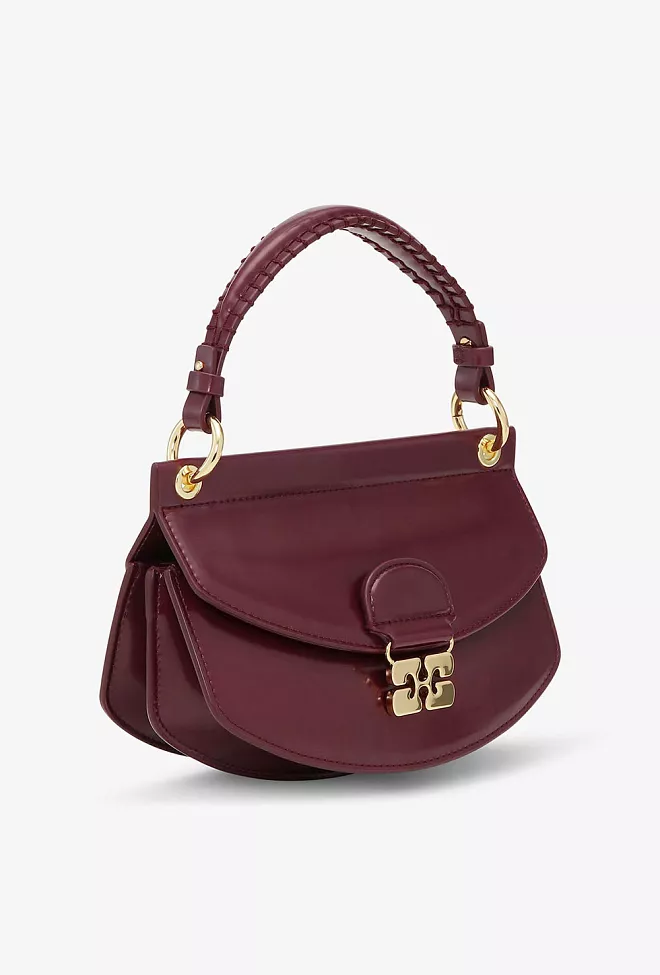 GANNI Apo-G Bag Mini Top Handle Box Tawny Port veske 2