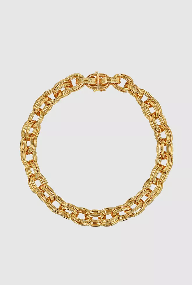 Anine Bing Double Link Chain Necklace Gold smykke 2