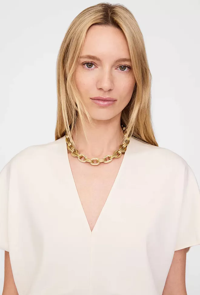 Anine Bing Double Link Chain Necklace Gold smykke