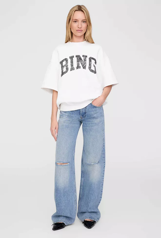 Anine Bing Jay Sweatshirt Bing Off White genser