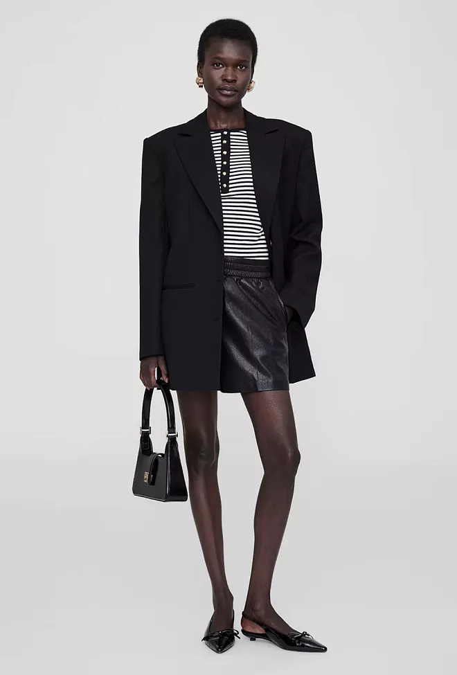 Anine Bing Kam Shorts Black Vegan Leather skinnshorts 2