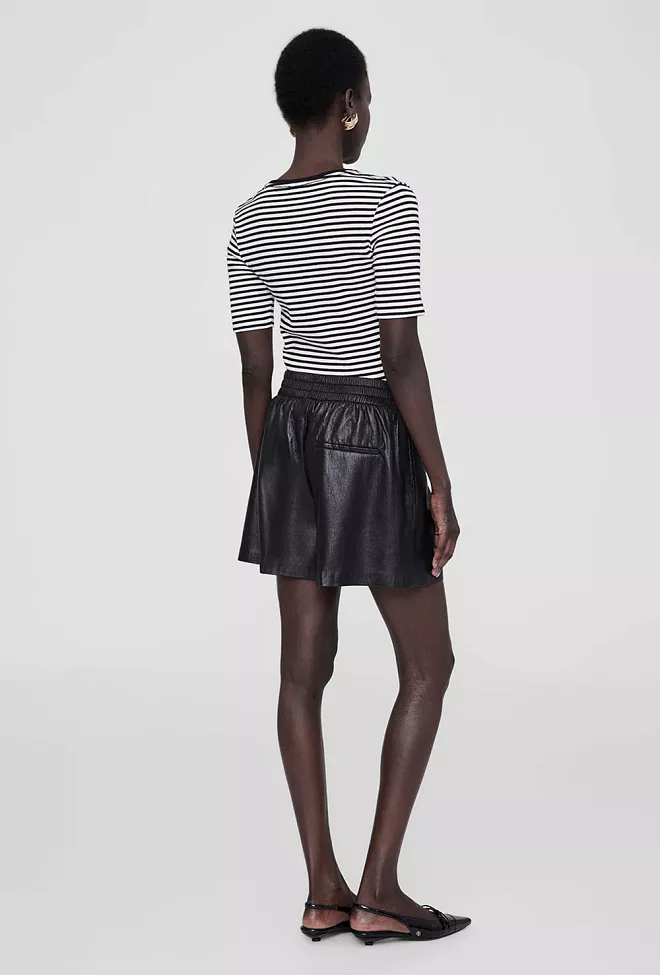 Anine Bing Kam Shorts Black Vegan Leather skinnshorts 3