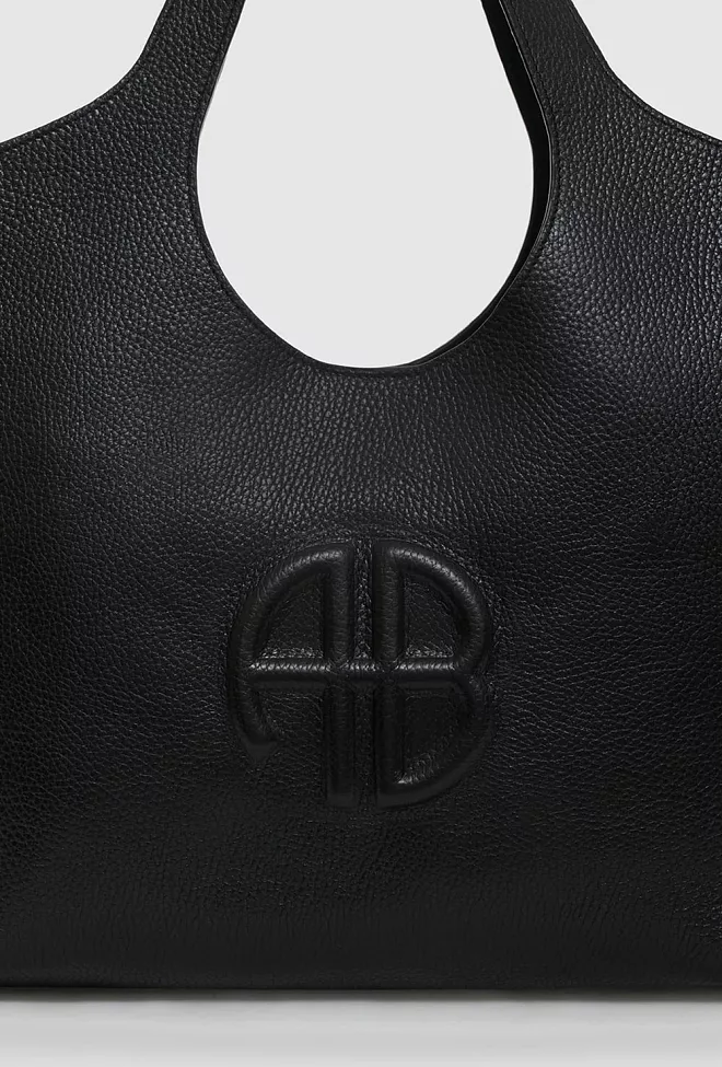 Anine Bing Medium Lili Tote Black Pebbled toteveske 5