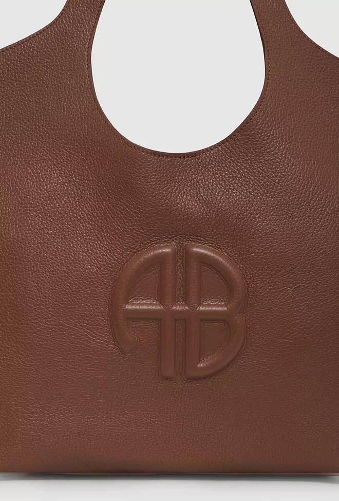 Anine Bing Medium Lili Tote Cognac Pebbled veske 6