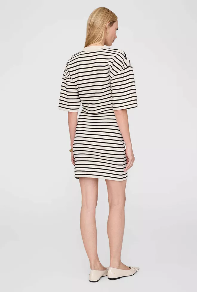 Anine Bing Mona Dress Black Stripe French Terry kjole 2