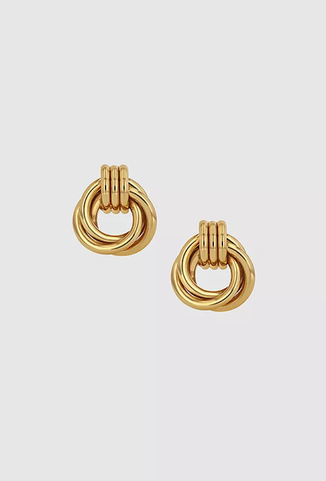 Anine Bing Triple Knot Earrings Gold øredobber 2