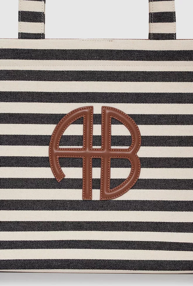 Anine Bing Lara Tote Black And Stripe veske 5