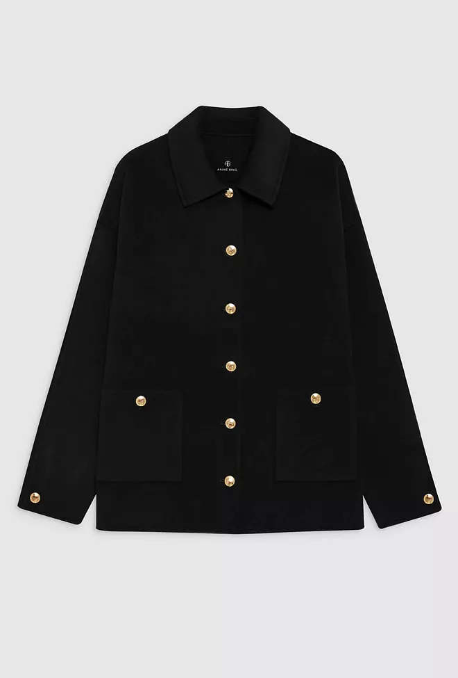 Anine Bing Luca Jacket Black Cashmere Blend jakke 4