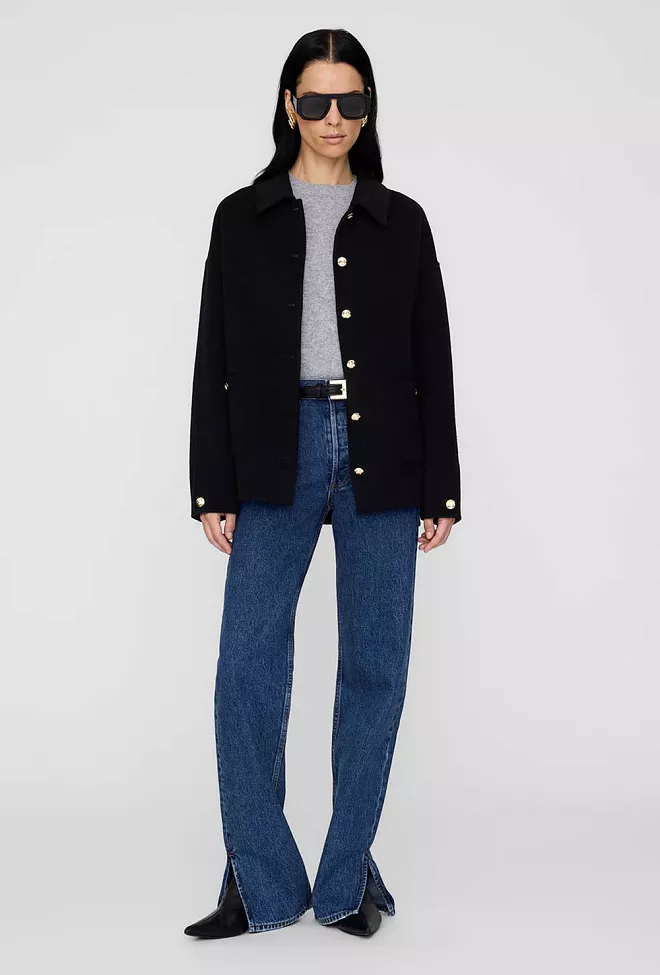 Anine Bing Luca Jacket Black Cashmere Blend jakke