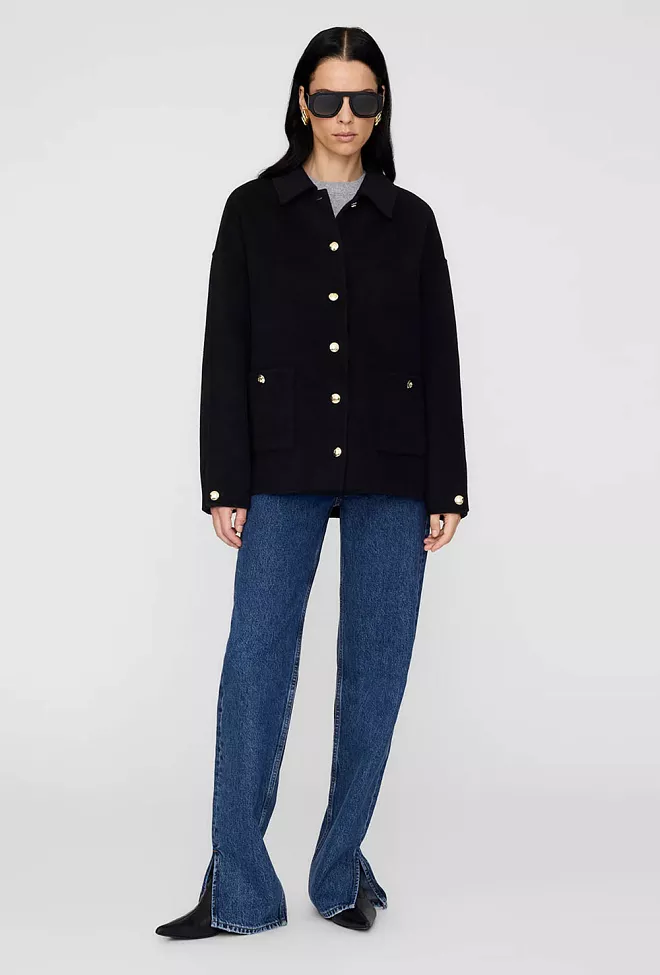 Anine Bing Luca Jacket Black Cashmere Blend jakke 3